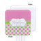 Pink & Green Dots White Plastic Stir Stick - Single Sided - Square - Approval