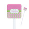 Pink & Green Dots Square Plastic Stir Sticks (Personalized)