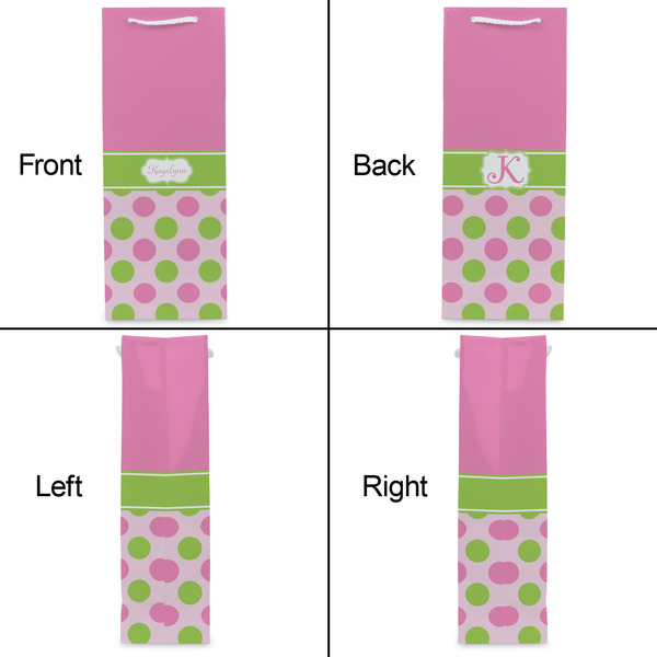 Pink & Green Dots Wine Gift Bag - Gloss - Approval