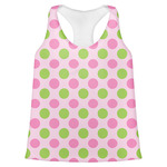 Pink & Green Dots Womens Racerback Tank Top - Large