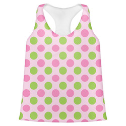 Pink & Green Dots Womens Racerback Tank Top (Personalized)