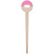 Pink & Green Dots Wooden 4" Food Pick - Round - Single Pick