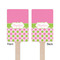 Pink & Green Dots Wooden 6.25" Stir Stick - Rectangular - Double Sided - Front & Back
