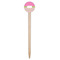 Pink & Green Dots Wooden 6" Food Pick - Round - Single Pick