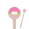 Pink & Green Dots Wooden 6" Stir Stick - Round - Closeup