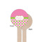 Pink & Green Dots Wooden 6" Stir Stick - Round - Single Sided - Front & Back