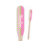 Pink & Green Dots Wooden Food Pick - Paddle - Closeup
