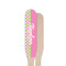 Pink & Green Dots Wooden Food Pick - Paddle - Single Sided - Front & Back
