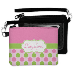 Pink & Green Dots Wristlet ID Case w/ Name or Text