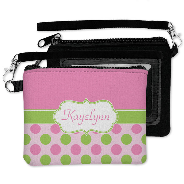 Pink & Green Dots Wristlet ID Cases - MAIN