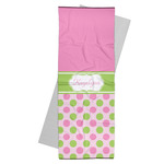 Pink & Green Dots Yoga Mat Towel (Personalized)