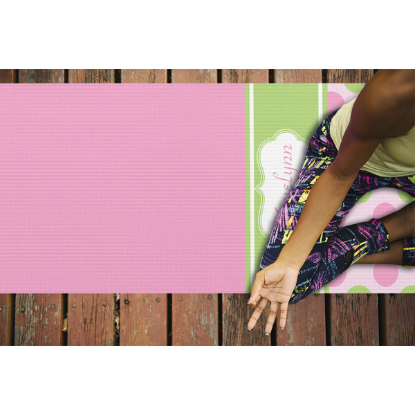 Pink & Green Dots Yoga Mats - LIFESTYLE