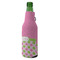 Pink & Green Dots Zipper Bottle Cooler - ANGLE (bottle)