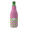 Pink & Green Dots Zipper Bottle Cooler - FRONT (bottle)