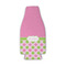 Pink & Green Dots Zipper Bottle Cooler - FRONT (flat)
