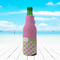 Pink & Green Dots Zipper Bottle Cooler - LIFESTYLE
