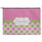 Pink & Green Dots Zipper Pouch Large (Front)