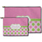 Pink & Green Dots Zippered Pouches - Size Comparison