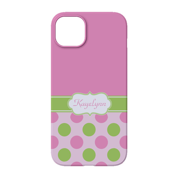 Pink & Green Dots iPhone 14 Case - Back