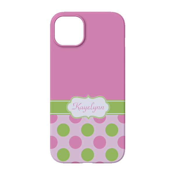 Pink & Green Dots iPhone 14 Pro Case - Back