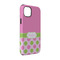 Pink & Green Dots iPhone 14 Tough Case - Angle