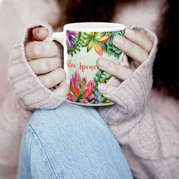 Succulents 11oz Coffee Mug - LIFESTYLE
