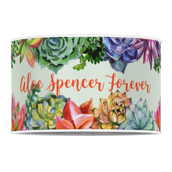 Succulents 12" Drum Lampshade - FRONT (Poly Film)