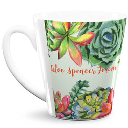 Succulents 12 Oz Latte Mug (Personalized)