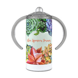 Succulents 12 oz Stainless Steel Sippy Cup (Personalized)