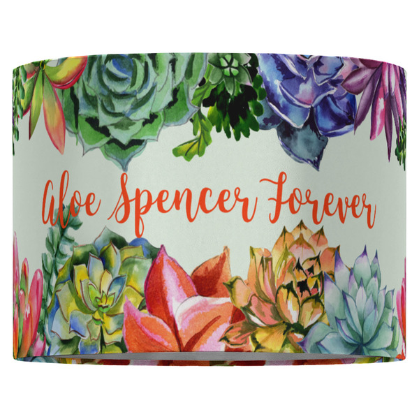 Succulents 16" Drum Lampshade - FRONT (Fabric)