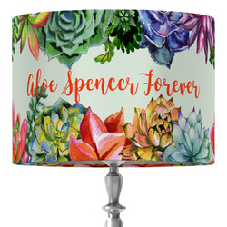 Succulents 16" Drum Lamp Shade - Fabric (Personalized)