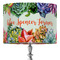 Succulents 16" Drum Lampshade - ON STAND (Fabric)