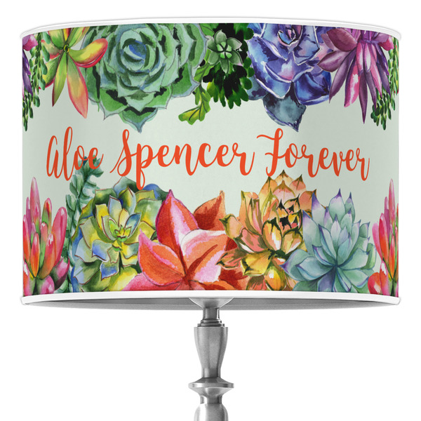 Custom Succulents 16" Drum Lamp Shade - Poly-film (Personalized)