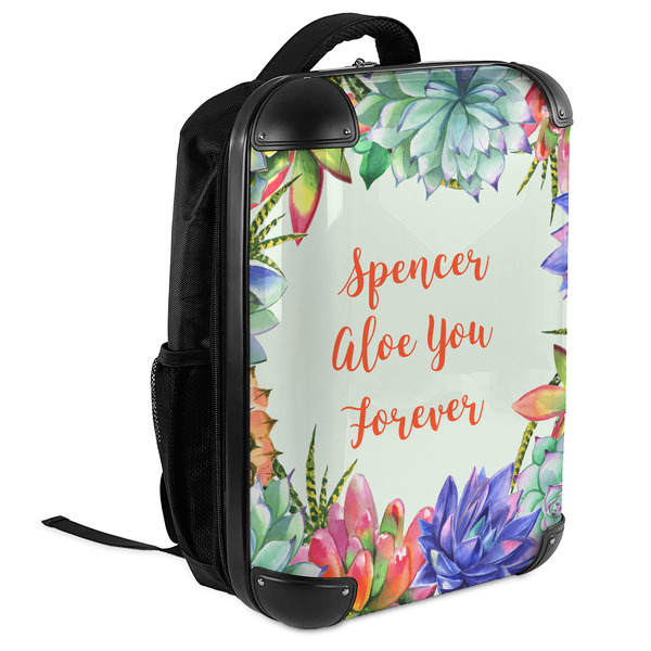 Succulents 18" Hard Shell Backpacks - ANGLED VIEW
