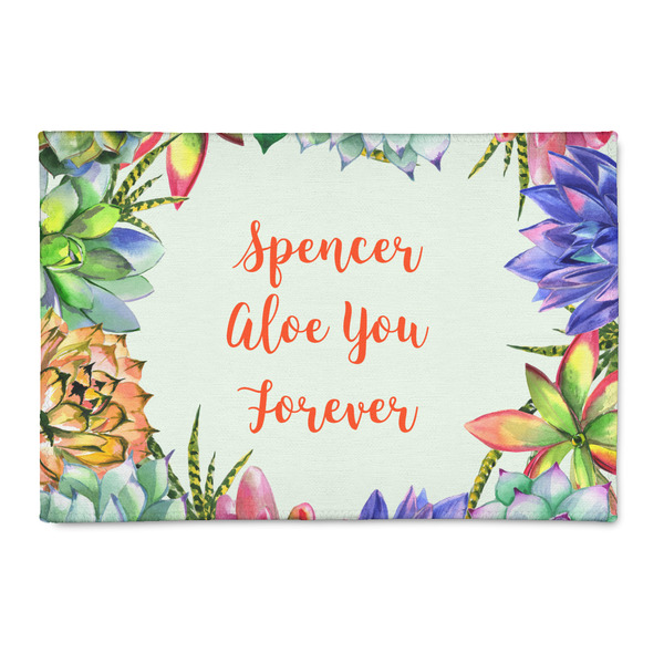 Custom Succulents 2' x 3' Indoor Area Rug (Personalized)