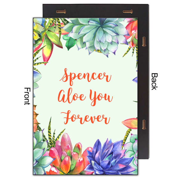 Succulents 20x30 Wood Print - Front & Back View