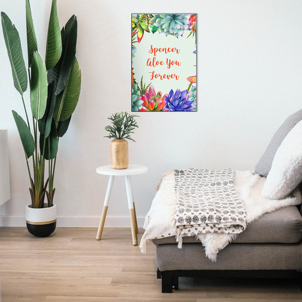 Succulents 20x30 Wood Print - In Context