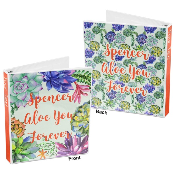 Succulents 3-Ring Binder Front and Back