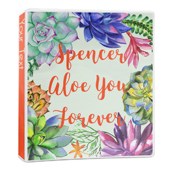 Succulents 3-Ring Binder - 1 inch (Personalized)