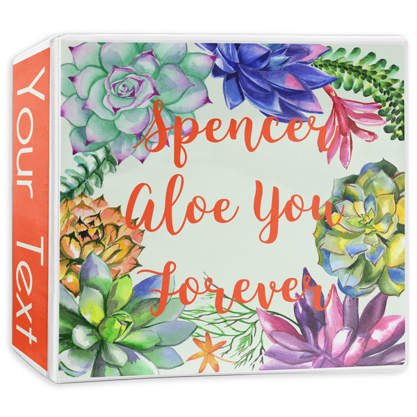 Custom Succulents 3-Ring Binder - 3 inch (Personalized)