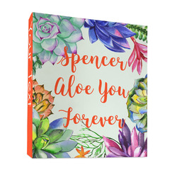 Succulents 3 Ring Binder - Full Wrap - 1" (Personalized)