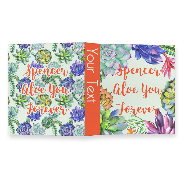 Succulents 3 Ring Binders - Full Wrap - 1" - OPEN OUTSIDE