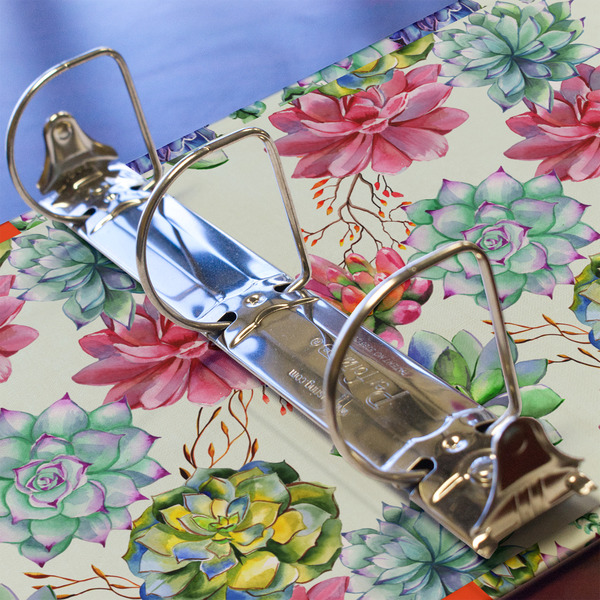 Succulents 3 Ring Binders - Full Wrap - 2" - DETAIL