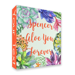 Succulents 3 Ring Binder - Full Wrap - 2" (Personalized)