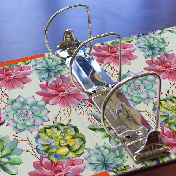 Succulents 3 Ring Binders - Full Wrap - 3" - DETAIL