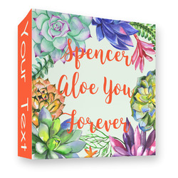 Succulents 3 Ring Binder - Full Wrap - 3" (Personalized)