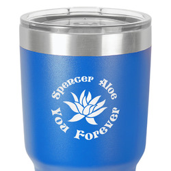 Succulents 30 oz Stainless Steel Tumbler - Royal Blue - Single-Sided (Personalized)