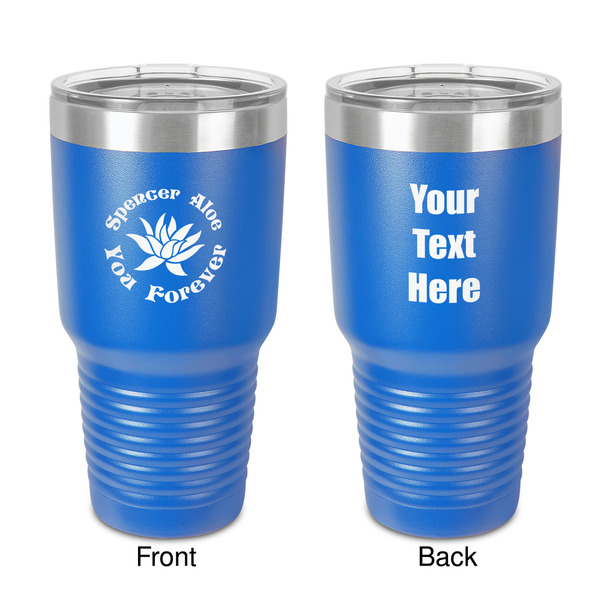 Custom Succulents 30 oz Stainless Steel Tumbler - Royal Blue - Double-Sided (Personalized)