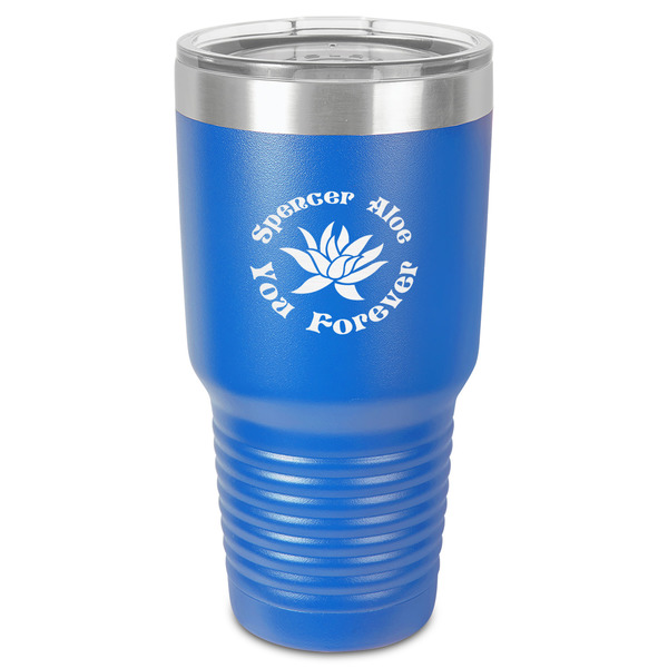 Custom Succulents 30 oz Stainless Steel Tumbler - Royal Blue - Single-Sided (Personalized)