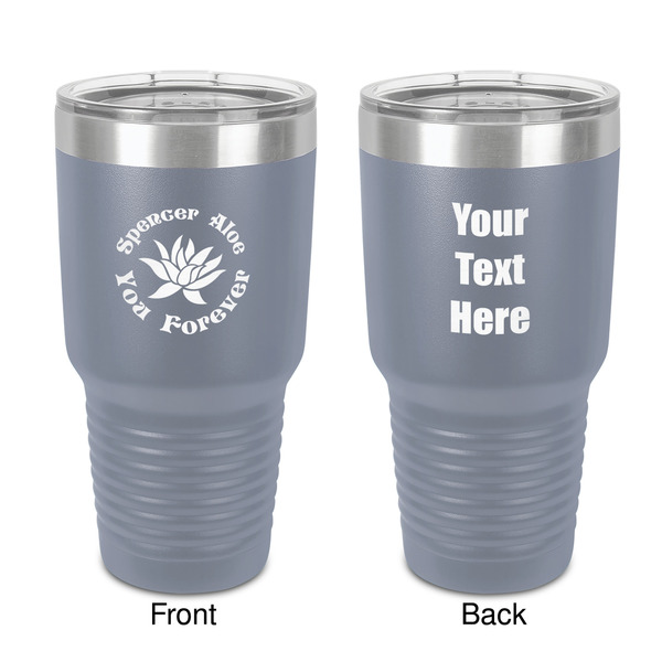 Custom Succulents 30 oz Stainless Steel Tumbler - Grey - Double-Sided (Personalized)